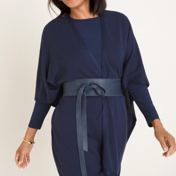 Chico's Reversible Leather Obi Belt - Picture 3 of 4